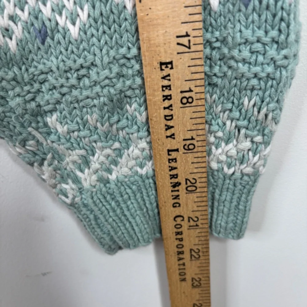 Vintage LL Bean Sweater Geometric Cottage Boho Retro Grandma Coastal Cotton - Picture 8 of 9
